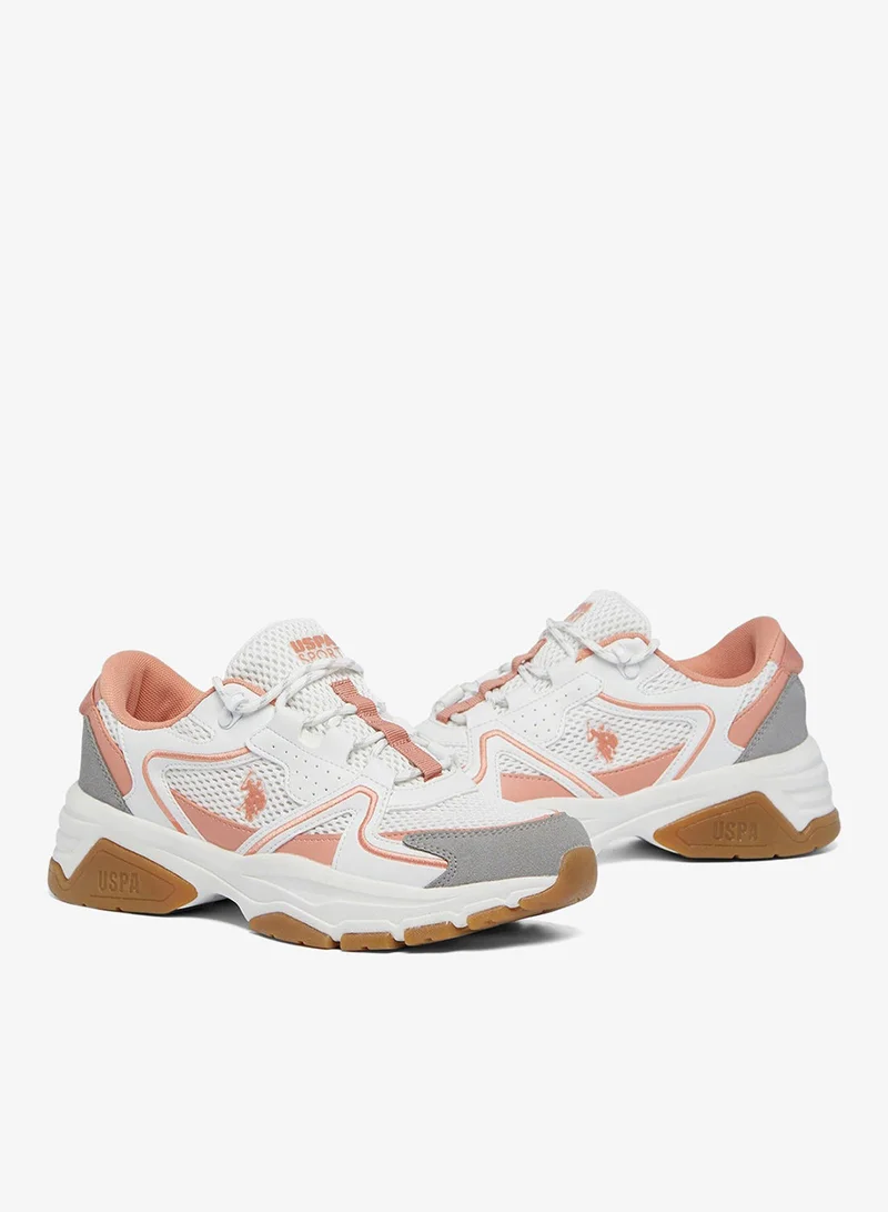 U.S. Polo Assn. White Women's White Low-Top Eye-Catching Performance Sneakers - For a Bold & Stylish Look Shoes for Women | Best Price UAE