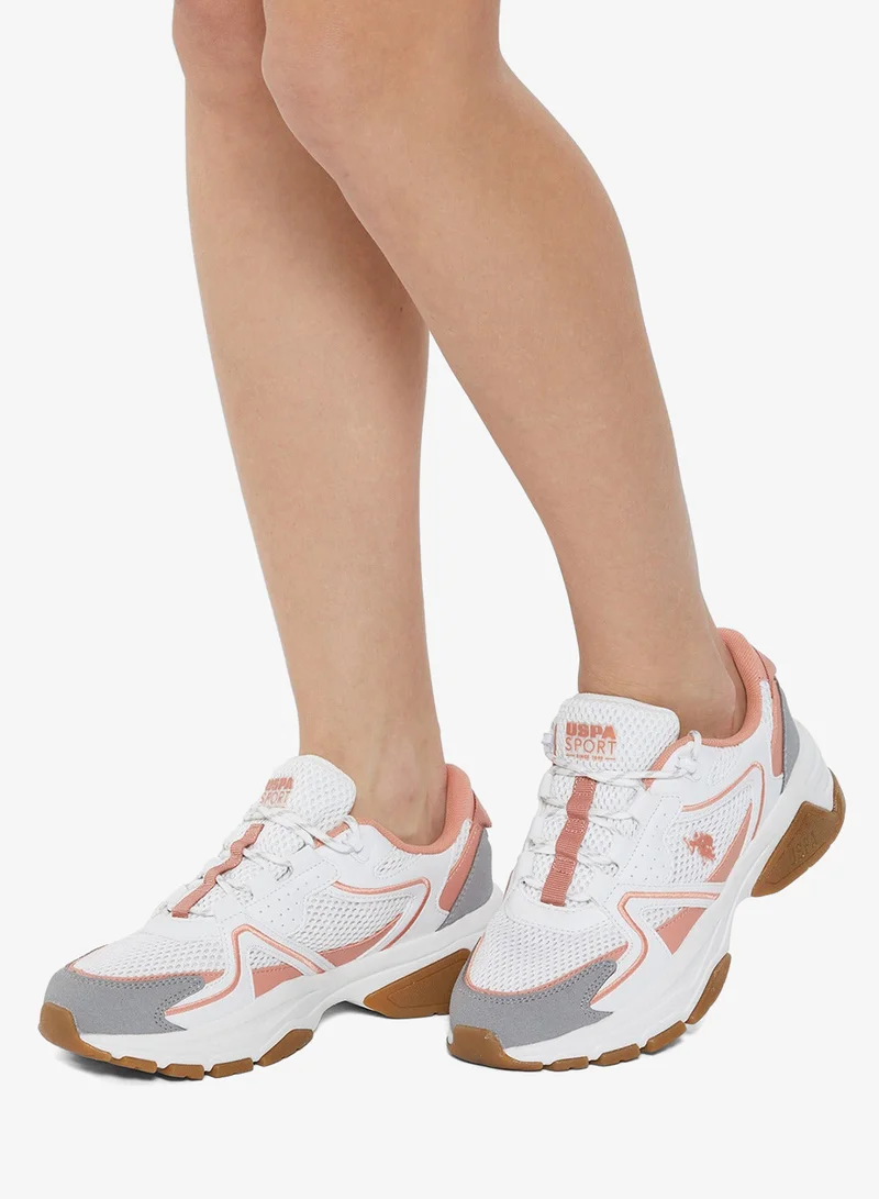 U.S. Polo Assn. White Women's White Low-Top Eye-Catching Performance Sneakers - For a Bold & Stylish Look Shoes for Women | Best Price UAE