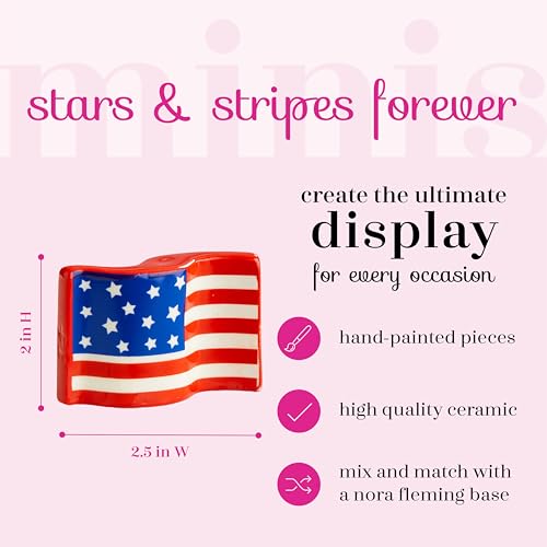 nf nora fleming Nora Fleming American Flag A18 - Hand-Painted Ceramic Holiday Décor - Spring Minis for The Home and Office - Image 2