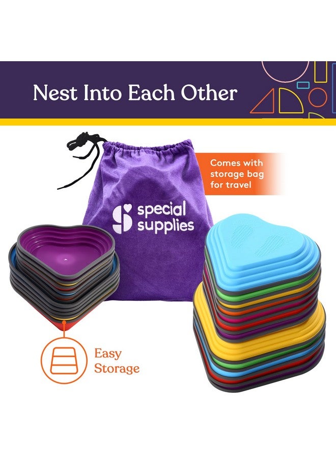 Special Supplies Stepping Stones For Kids Indoor And Outdoor Balance Blocks Promote Coordination, Balance, Strength Child Safe Rubber, Non-Slip Edging (Multi-Color, 12) - Image 4