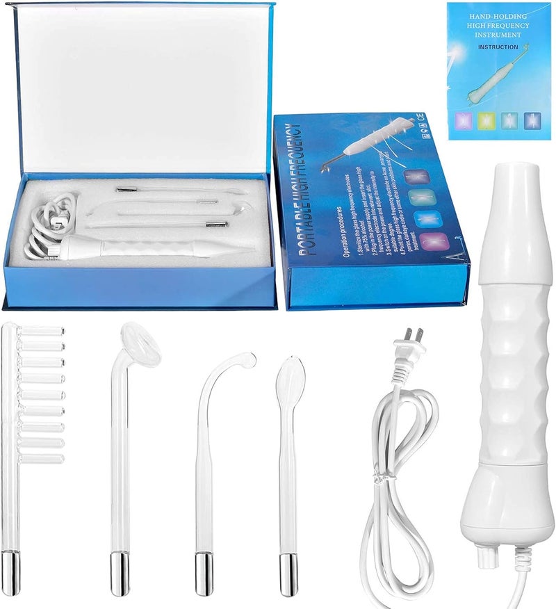 Veentus Portable High Frequency Machine Facial Wand Acne for Skin Tightening Acne Spot Wrinkles Reducing Puffy Eyes Dark Circles Dispel Freckle 4 in 1 Handheld High Frequency Machine for Face & Hair - Image 2