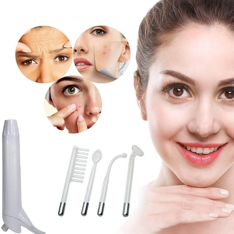 Veentus Portable High Frequency Machine Facial Wand Acne for Skin Tightening Acne Spot Wrinkles Reducing Puffy Eyes Dark Circles Dispel Freckle 4 in 1 Handheld High Frequency Machine for Face & Hair - Image 5