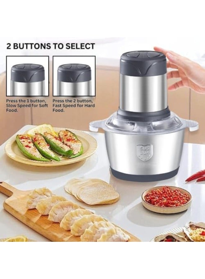 مفرمة لحم كهربائية سعة 3 لتر، مفرمة لحم كهربائية من الفولاذ المقاوم للصدأ، محضر طعام قوي 300 وات مصمم للحوم والخضروات والفواكه والمكسرات (3 لتر) - Image 3