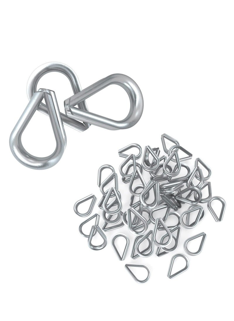 Y&D M3 Stainless Steel Wire Rope Thimbles, 50PCS Cable Clip Clamp, Aluminum Crimping Loop Sleeve for 1/8 Inch  - Image 1