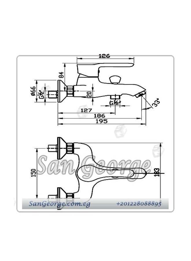 سار ديزاين SD خلاط بانيو ترينيتى ذهبى GB1041 - Image 2