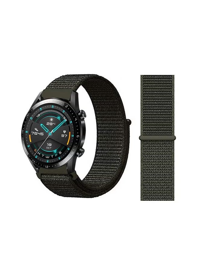 بروماس حزام بديل أنيق من النايلون لساعة هواوي GT/GT2 كارجو كاكي