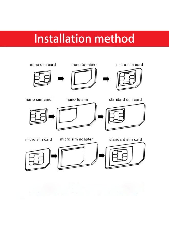 Nova future 3Pack Sim Card Adapter Nano Micro - Standard 4 in 1 Converter Kit with Steel Tray Eject Pin - Image 2