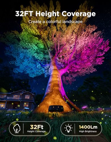 Govee Outdoor Tree Lights 3Pack RGBWIC LED Landscape Lighting Outdoor Lights for Yard Garden Patio 66 Scene Modes for Holiday Party and Event App Control Google Assistant Matter - Image 3