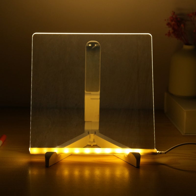 LED Note Board 30x20cm: USB Powered Reusable Illuminated Acrylic Writing Board - With 7-Color Dry Erase Pens And Stand For Home Office Kids - Image 5