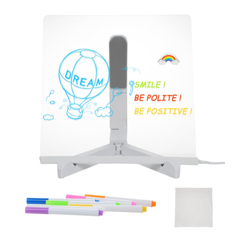 LED Note Board 30x20cm: USB Powered Reusable Illuminated Acrylic Writing Board - With 7-Color Dry Erase Pens And Stand For Home Office Kids - Image 1