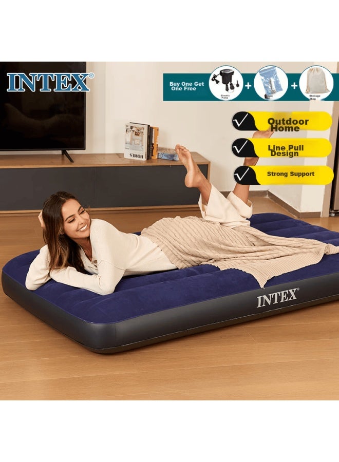 Intex Single Large Inflatable Car Mattress, Home Floor Sleeping Pad, Outdoor Camping Mat, 99cm Wide, 64757n - Image 1