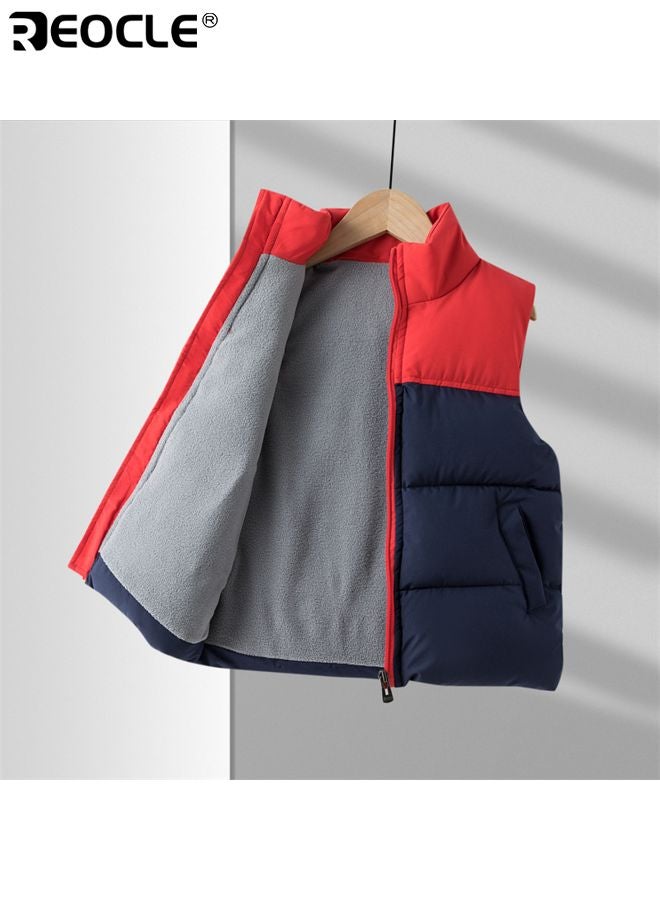 REOCLE Kid's Puffer Vest with Heavyweight Warmth and Insulated Design Boys Outerwear Vest with Front Zipper for Cold Weather Play - Image 2