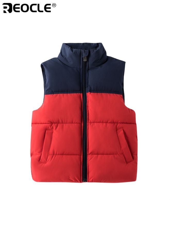 REOCLE Kid's Puffer Vest with Heavyweight Warmth and Insulated Design Boys Outerwear Vest with Front Zipper for Cold Weather Play - Image 3