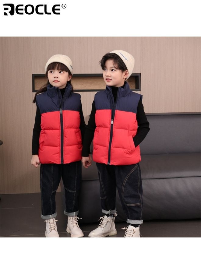 REOCLE Kid's Puffer Vest with Heavyweight Warmth and Insulated Design Boys Outerwear Vest with Front Zipper for Cold Weather Play - Image 5