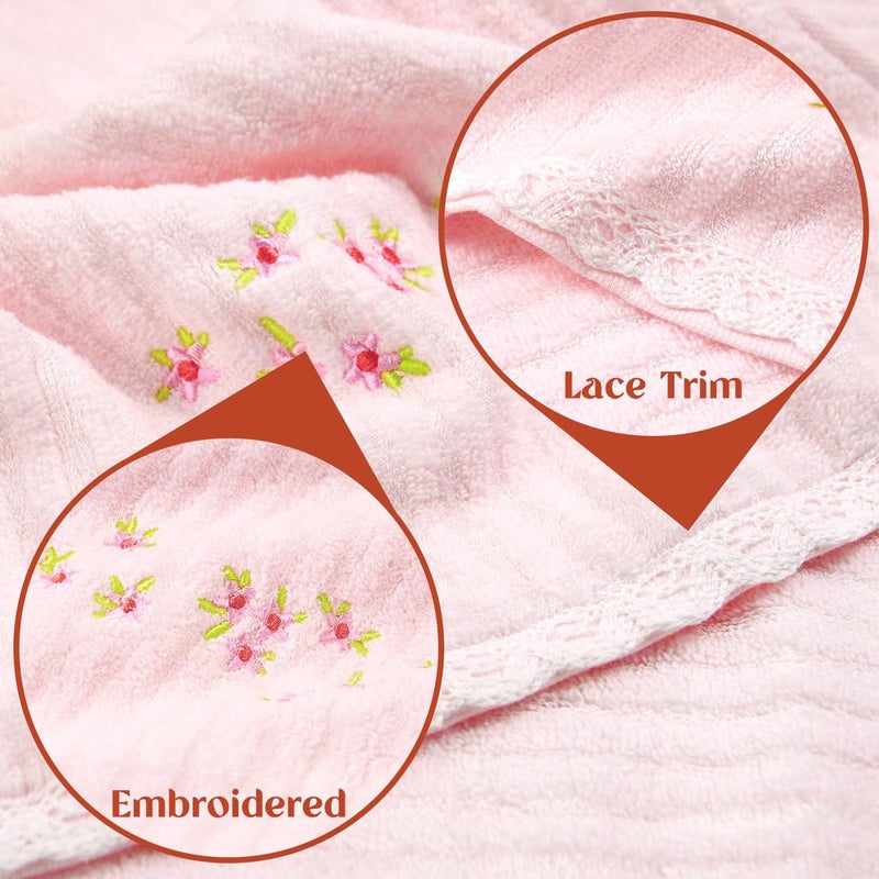 Jacquotha Pink Hand Towels for Bathroom â€“ Soft Cotton, 13x29 Inches, Embroidered Flowers, 2 Pack Decorative Towels Farmhouse Vintage Decor & Gifts - Image 5