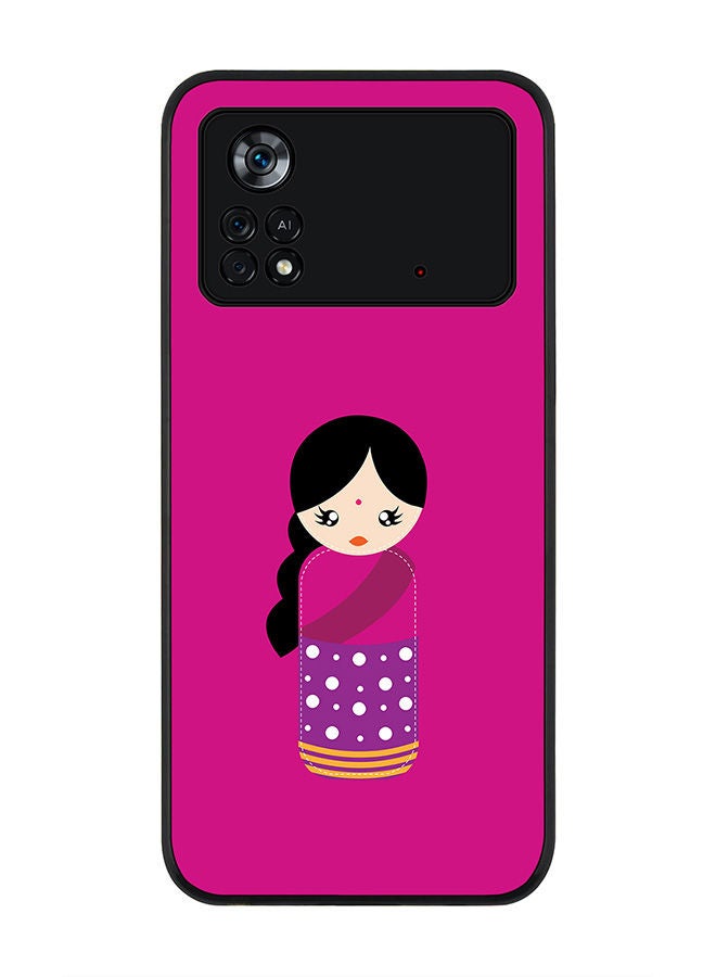 Stylizedd Rugged Black edge case for Poco M4 Pro 4G Slim fit Soft Case Flexible Rubber Edges Anti Drop TPU Gel Thin Cover - Indian Doll - Image 1