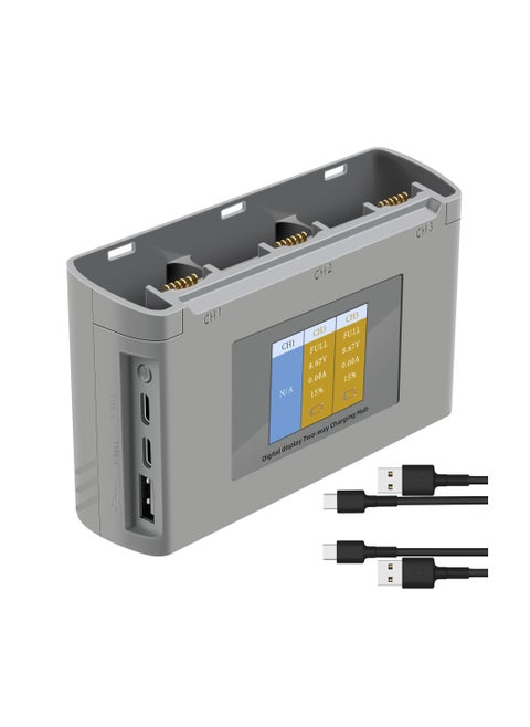 Mini 2/SE Two-Way Battery Charging Hub, Drone Battery Charger Charge Three Batteries in Sequence, Check Battery Level, Compatible with DJI Mini SE/Mini 2 Drone Accessories, Charge Accessories