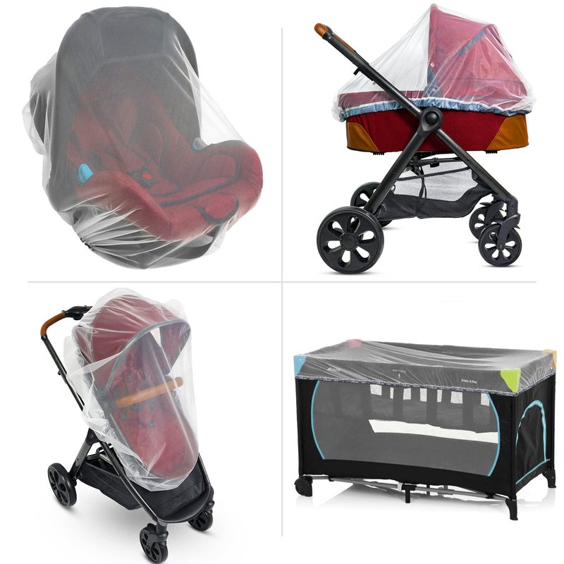 Universal Backpackers Baby Mosquito Net for Stroller, Carrier & Bassinet – Elastic Drawstring for Snug Fit Netting - Infant Bug Net for Jogger, Car Seat & Pack N Play – 1000 Mesh Toddler Canopy & Gift Packaging - Image 1