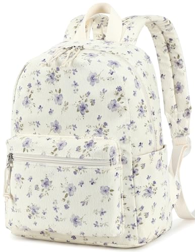 BTOOP Mini Backpack Women Girls Waterresistant Small Backpack Purse Shoulder Bag for Womens Adult Kids School Travel Purple Floral201 - Image 1