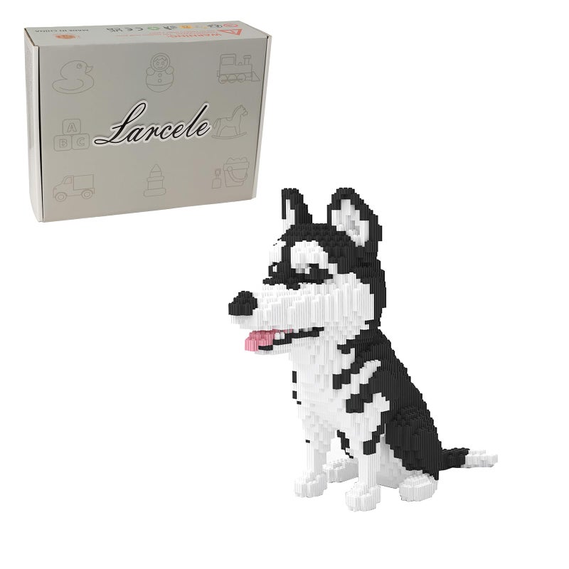 Larcele Dog Micro Building Blocks Animal Mini Building Toy Bricks6478 Pieces KLJM02 Big Husky