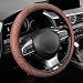Alpmosn Elastic Stretch Steering Wheel Cover Breathable Microfiber Ice Silk AntiSlip Easy Carry Universal Interior Accessories Steering Wheel Cover for Women Men BrownBlack - Image 2