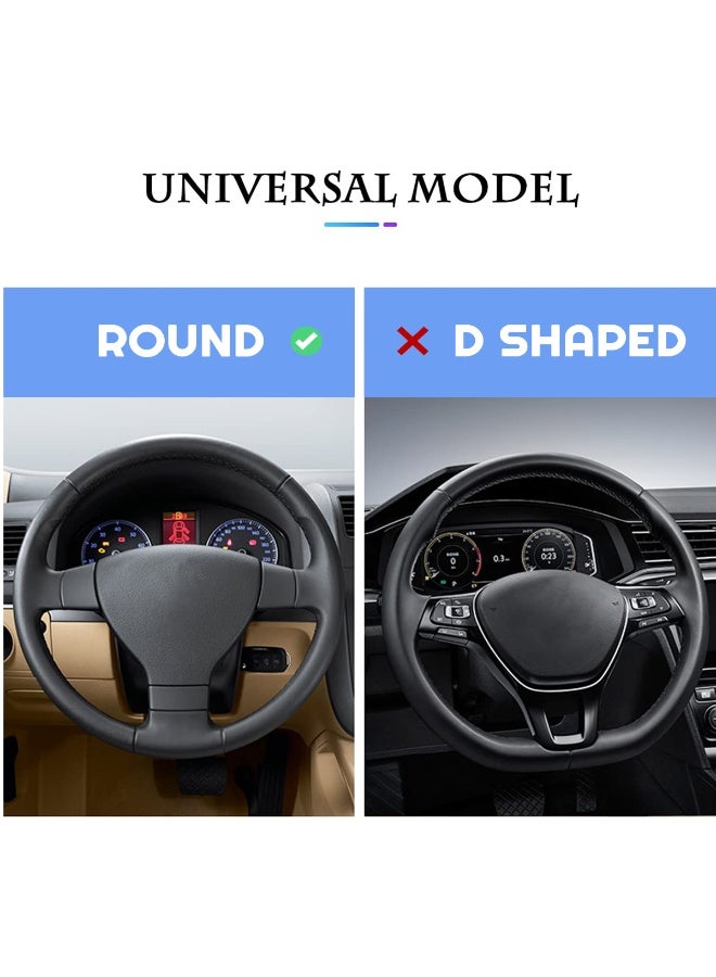 MOB Premium Leather Steering Wheel Cover, 37-39cm, Non-slip, Luxury Comfort, Breathable, Easy to Install – SW-100 - Image 4