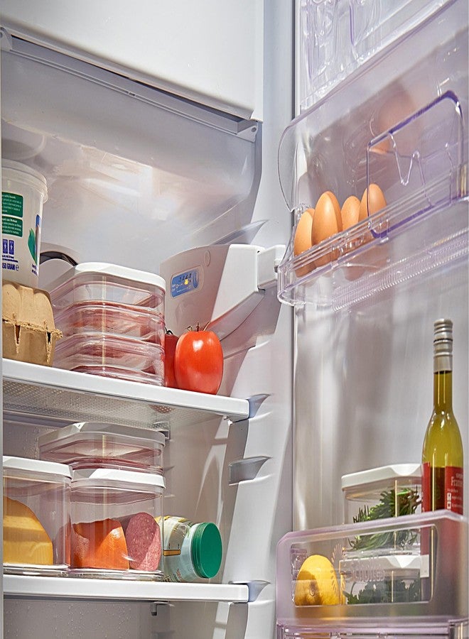 Mepal Modula Rounded Food Storage Box with Lid Set of 3 | Ideal for Cold Cuts, Cheese, and More | Stackable design | Transparent Framed Lid | BPA-Free, Nordic White (17oz/500ml) - Image 5