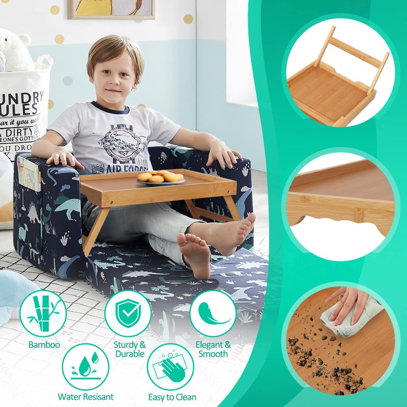 Artmeer Bed Tray Table with Folding Legs,Bamboo Breakfast in Bed for TV Table, Laptop Computer Tray,Eating,Snack Tray(Bamboo) Extra-Large Size - Image 4