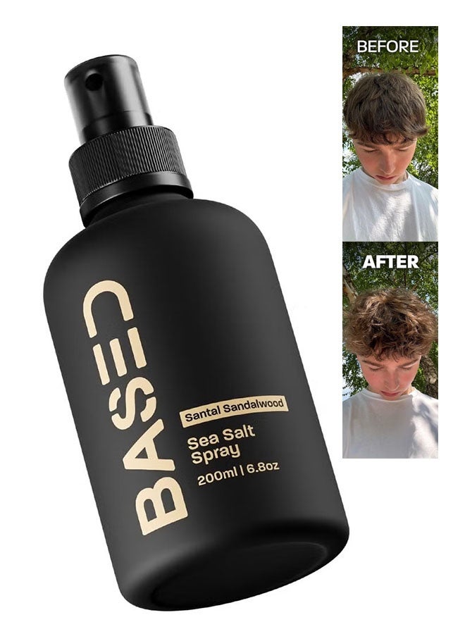 Based Natural Santal Sandalwood Sea Salt Spray for Men, Adds Volume and Texture, Lightweight and Non Greasy, Paraben Free, 200ml - Image 1