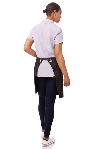 Chef Works Unisex Corvallis Half Bistro Apron, Black Burgundy, One Size - Image 2