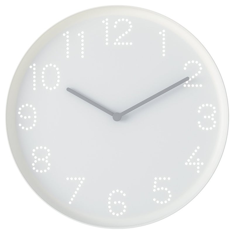 Tromma Minimalist Wall Clock with Punched Numerals, White, 25 cm - Image 1