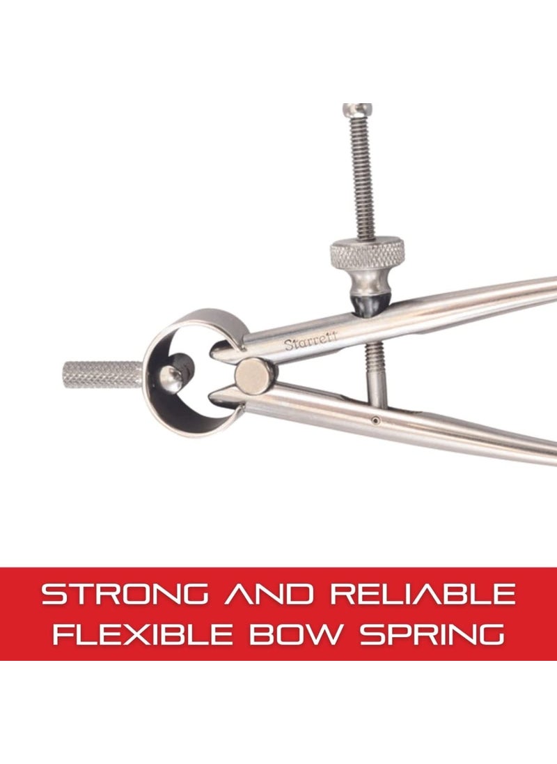 Starrett Starrett Yankee SpringType Divider with HighGrade Steel Bow Spring and Quick Adjusting Spring Nut  4 Size and Capacity Spring Joint Type  83A4  - Image 5