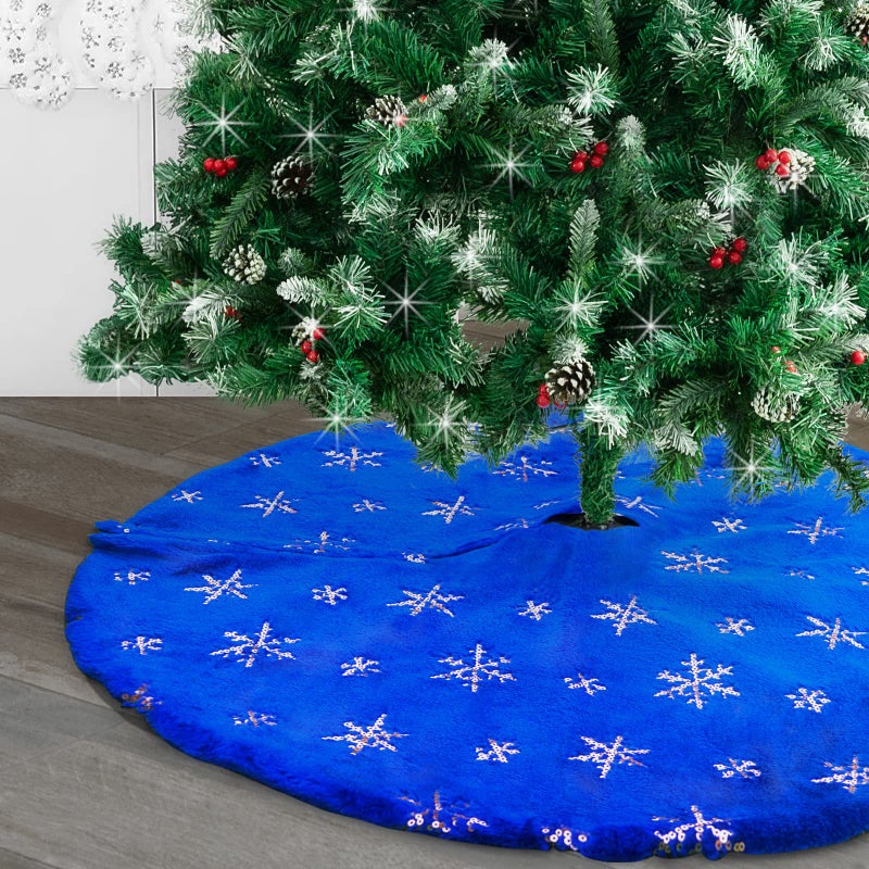 ديغجود Deggod Plush Christmas Tree Vertts 48 بوصة فاخرة زرقاء فو فرو الأشجار الكريس - Image 4