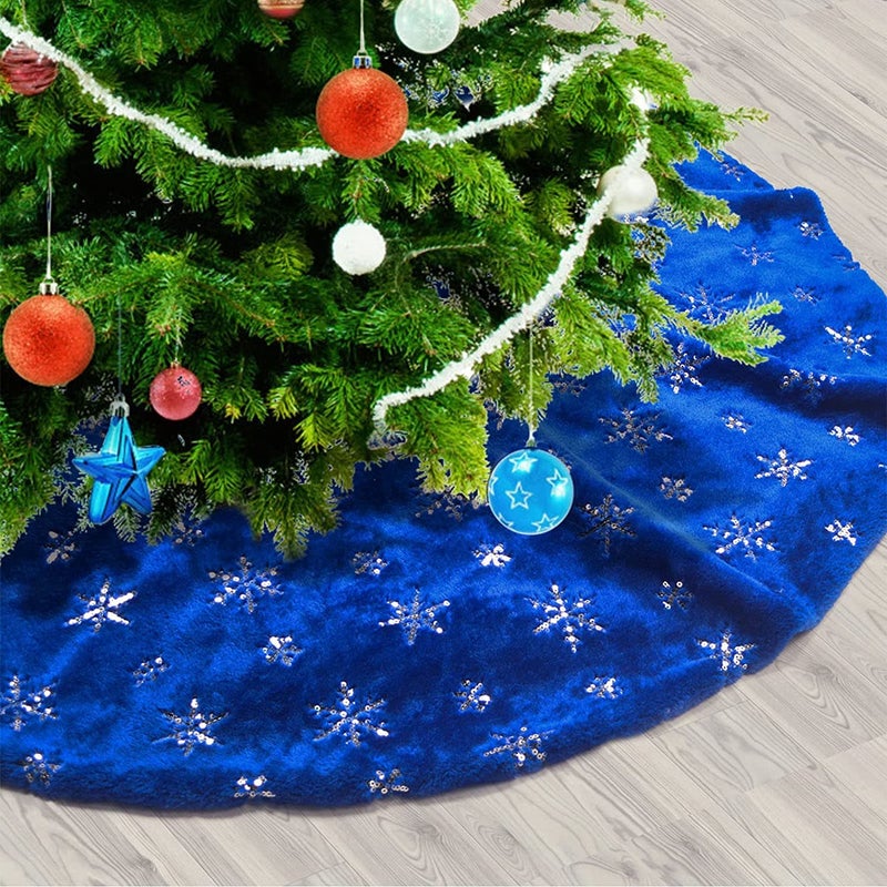 ديغجود Deggod Plush Christmas Tree Vertts 48 بوصة فاخرة زرقاء فو فرو الأشجار الكريس - Image 1