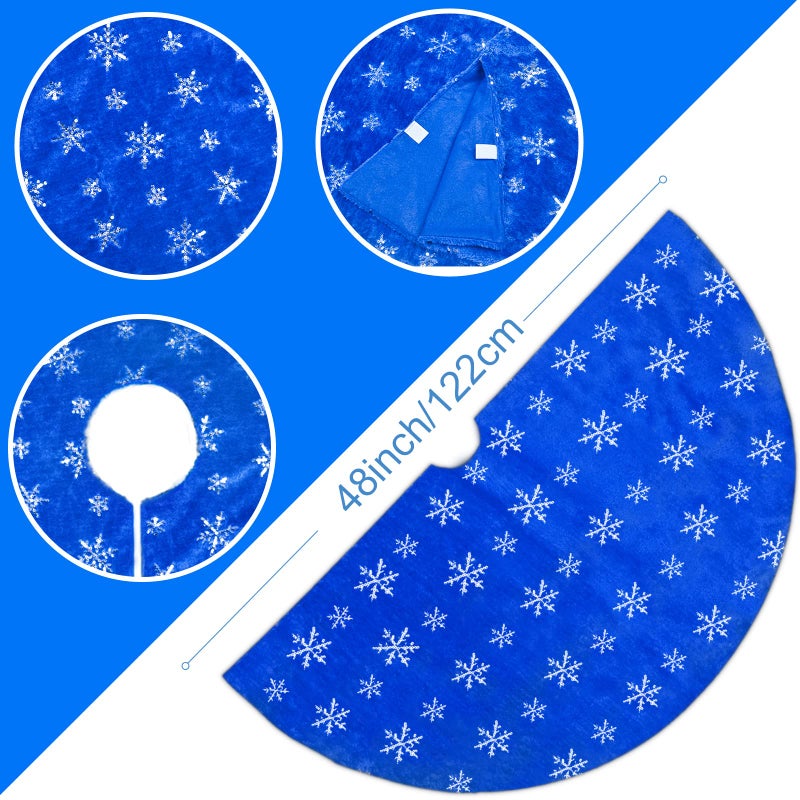 ديغجود Deggod Plush Christmas Tree Vertts 48 بوصة فاخرة زرقاء فو فرو الأشجار الكريس - Image 2