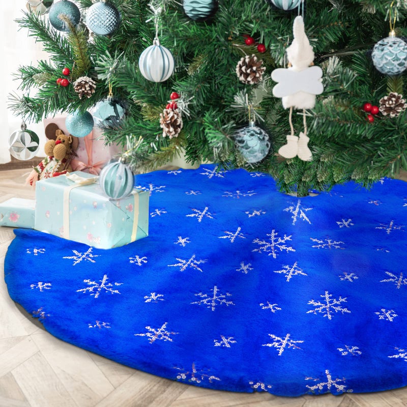 ديغجود Deggod Plush Christmas Tree Vertts 48 بوصة فاخرة زرقاء فو فرو الأشجار الكريس - Image 5