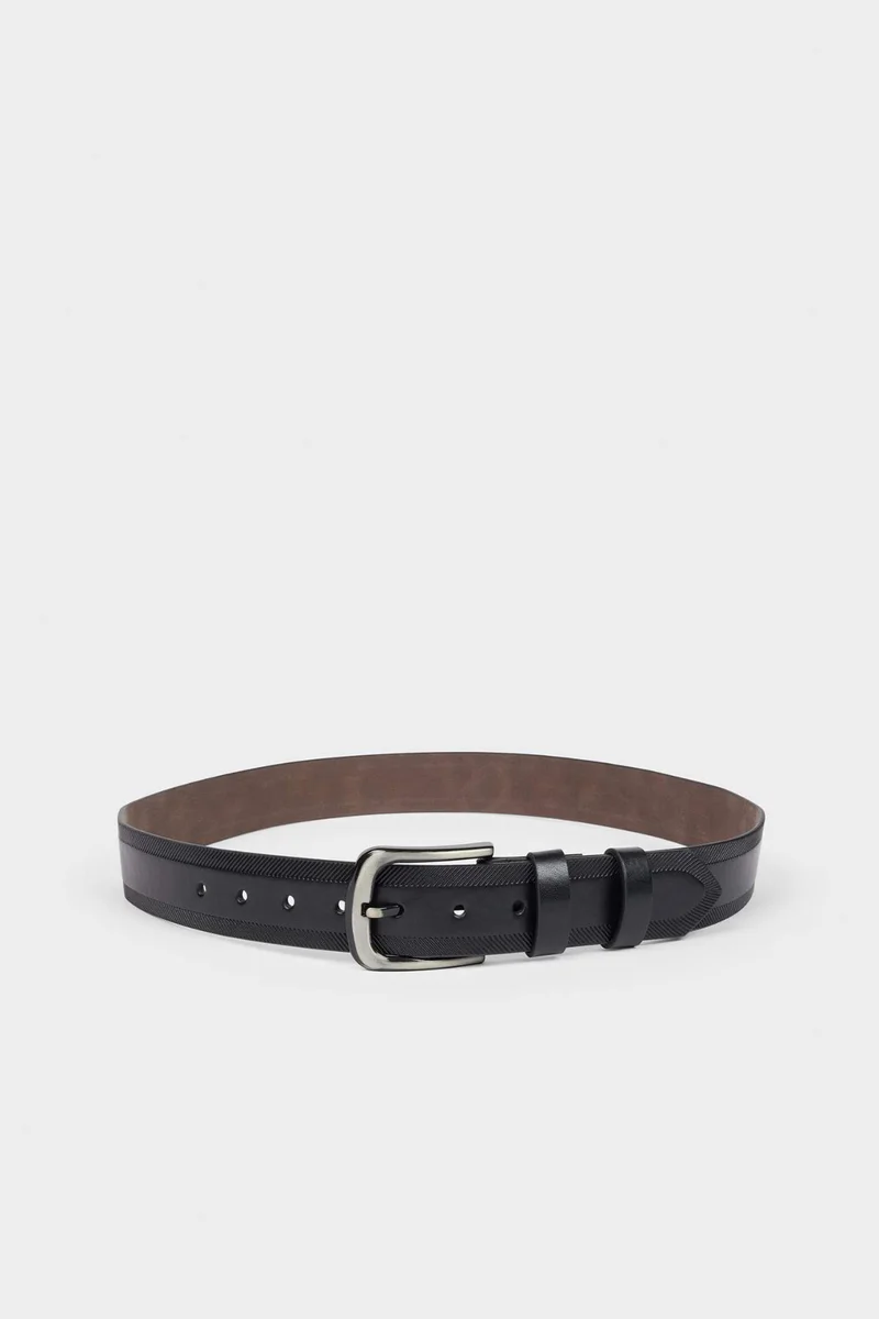 ديفاكتو Man Rectangle Clasp Faux Leather Jean Belt