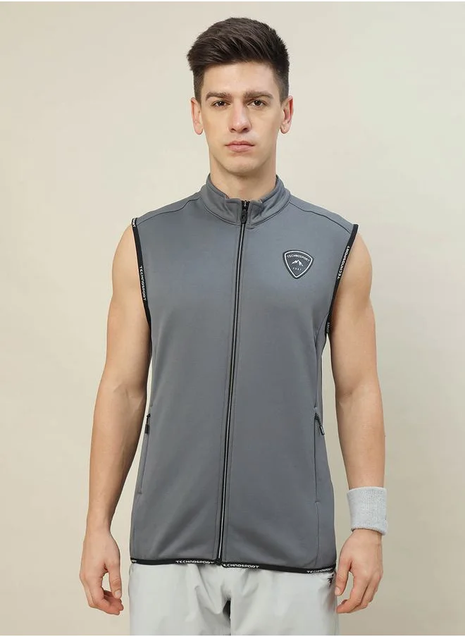 تكنوسبورت High Neck Fleece Sleeveless Active Jacket by Styli