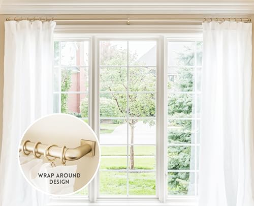 BlastHome Luxury French Return Room Darkening Brackets Premium Quality Heavy Metal Fits Only Signature Collection Curtain Rods Rod Not Included 1 14 Large Diameter Set of 2 Brushed Gold - Image 3