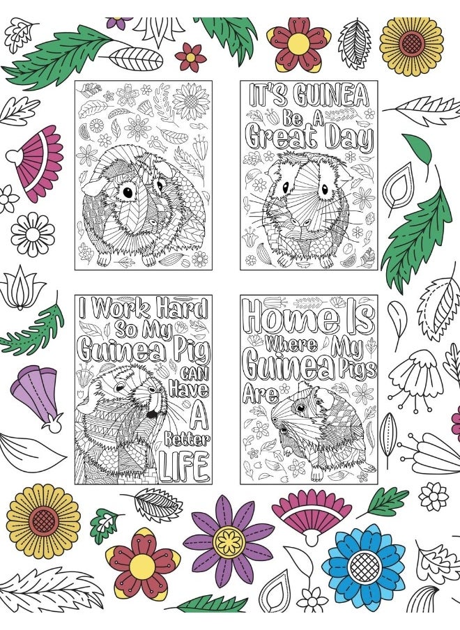 Guinea Pig Coloring Book: Adult Coloring Book, Cavy Owner Gift, Floral Mandala Coloring Pages, Doodle Animal Kingdom, Gifts for Pet Lover  - Image 2