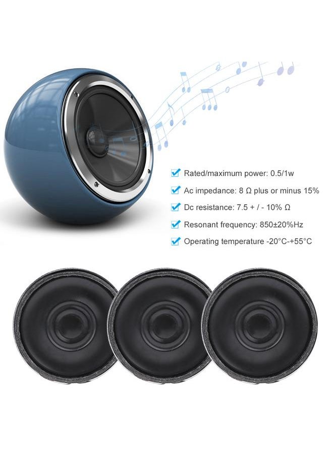 10PCS 28mm Round Loudspeaker 8Ω 1W Iron Shell Intercom Toy Speaker AccessoriesP28-8-1w