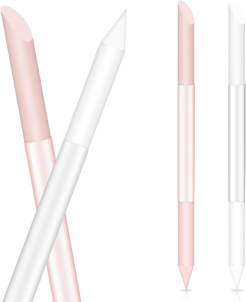 Sliverdew Glass Cuticle Pusher Set of 2 Manicure Sticks for Nails Cuticle Remover Cuticle Trimmer Crystal Glass Nail Tools Double Headed Nail Cuticle Stick Pusher - Image 1