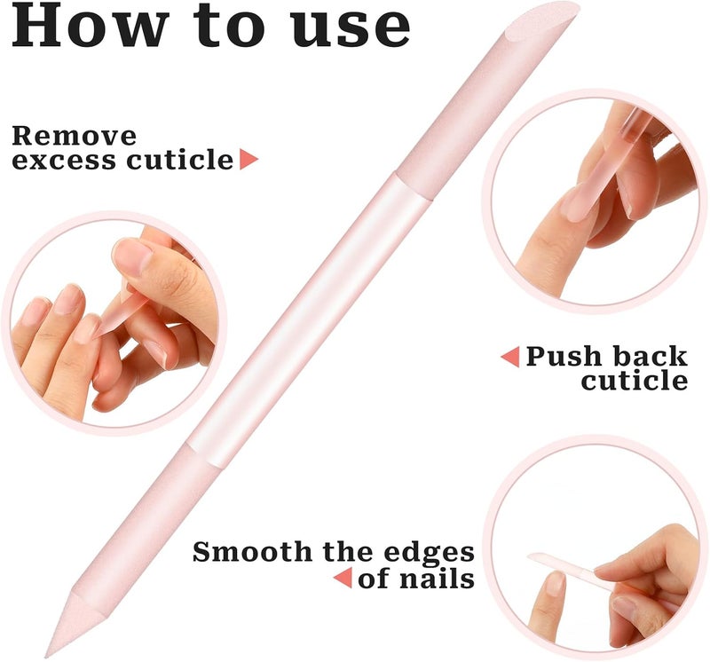 Sliverdew Glass Cuticle Pusher Set of 2 Manicure Sticks for Nails Cuticle Remover Cuticle Trimmer Crystal Glass Nail Tools Double Headed Nail Cuticle Stick Pusher - Image 2