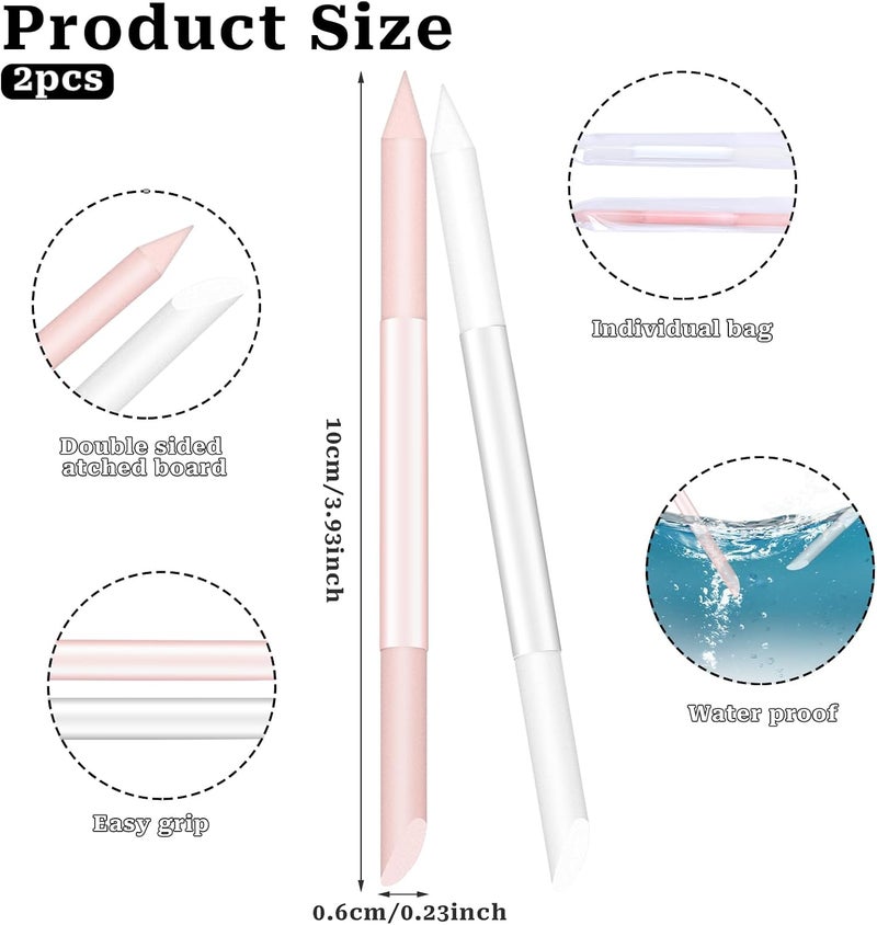 Sliverdew Glass Cuticle Pusher Set of 2 Manicure Sticks for Nails Cuticle Remover Cuticle Trimmer Crystal Glass Nail Tools Double Headed Nail Cuticle Stick Pusher - Image 3
