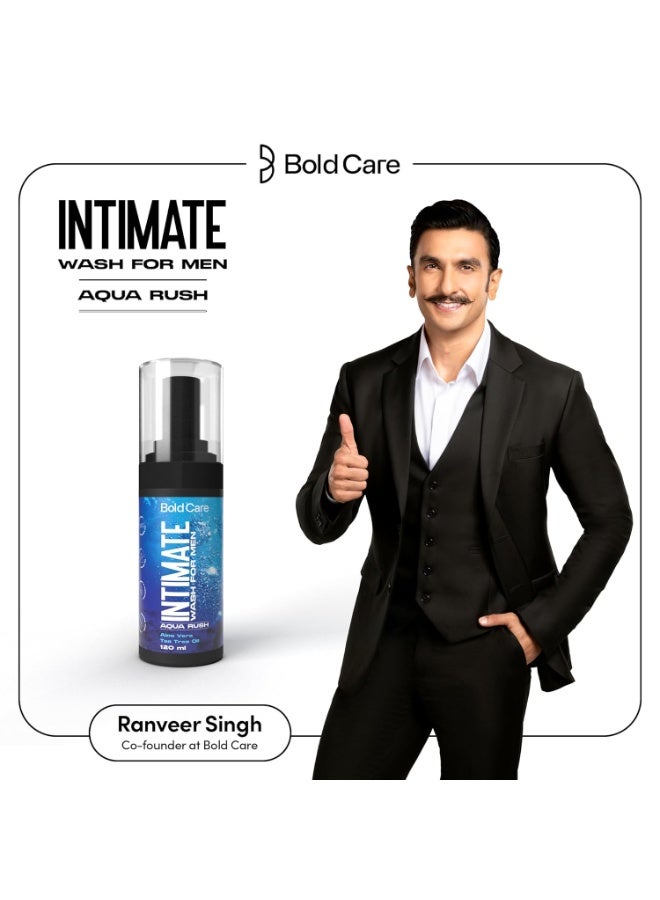 Bold Care Aqua Rush Foaming Intimate Wash for Men [120 ml] with Tea Tree Oil, Aloe Vera & with hazel | pH Balancing Wash | No Alcohol, No Parabens, No Sulphates | No Itching, Irritation & Bad Odor - Image 2