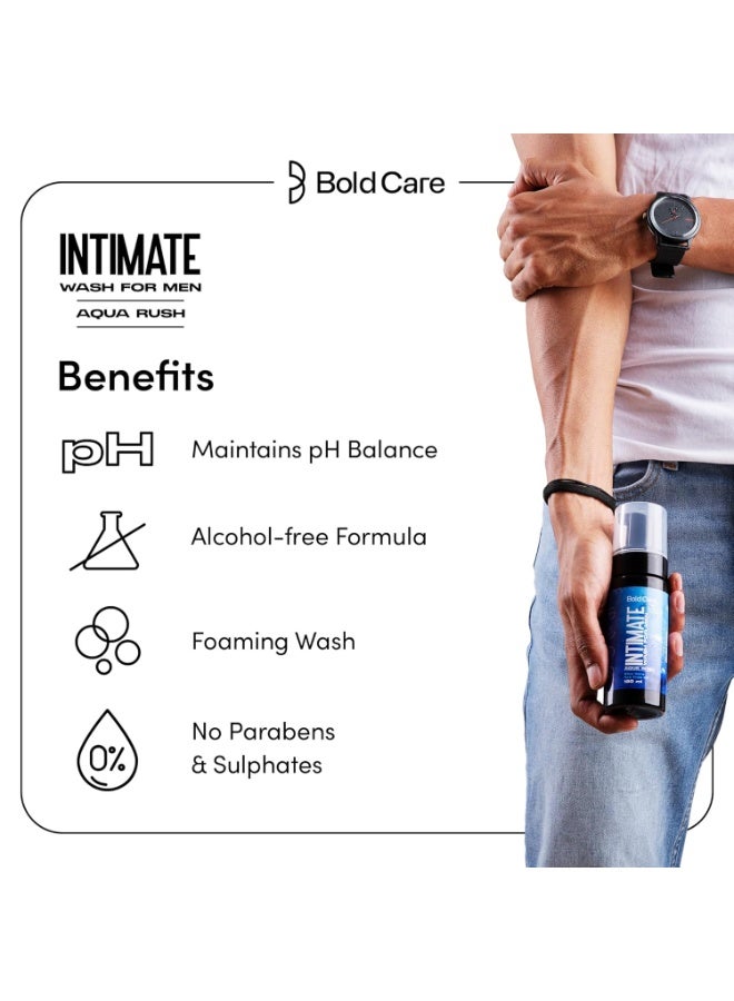 Bold Care Aqua Rush Foaming Intimate Wash for Men [120 ml] with Tea Tree Oil, Aloe Vera & with hazel | pH Balancing Wash | No Alcohol, No Parabens, No Sulphates | No Itching, Irritation & Bad Odor - Image 4
