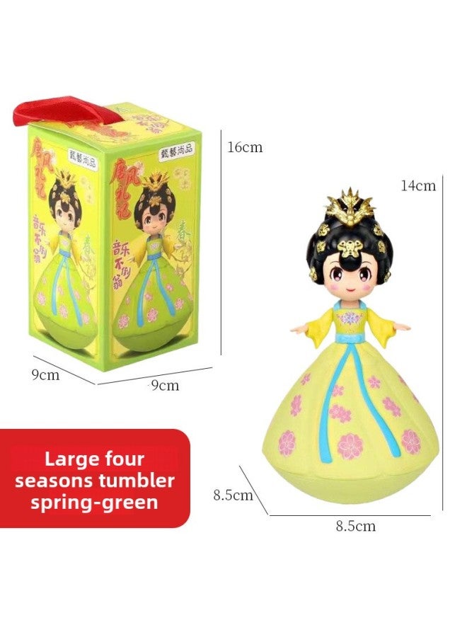 Datang Tumbler Little Sister Creative Xi'an Tourism Creative Doll Doll Toy Ornaments Gift-Color:Small Four Seasons Spring Green - Image 1