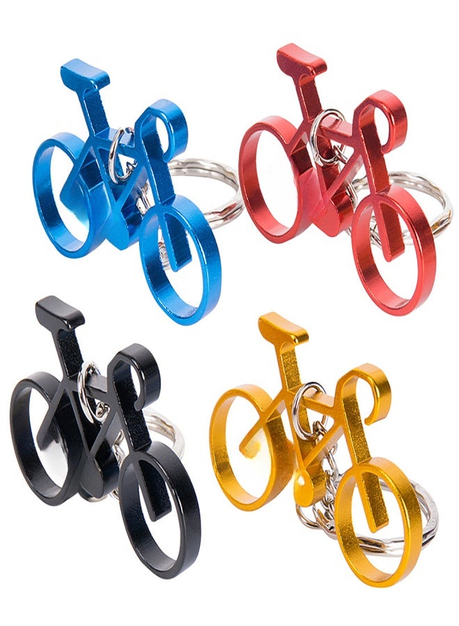 ZTTO 4pcs Mini Bike Key Chains Aluminum Alloy Bicycle Keychain Key Chain Ring - Image 1