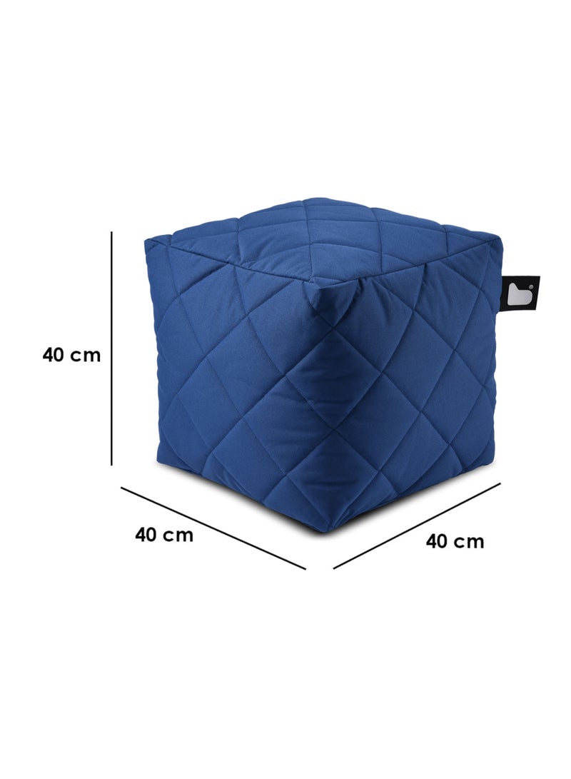 Extreme Lounging Extreme Lounging® - Original Quilted B-Box Pouf - Made in UK - Premium Quality Double Stitched Ottoman - UV Protected & Waterproof Stool, Ideal for Indoor & Outdoor Use - 40x40x40cm - Royal Blue - Image 2