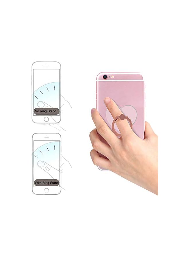 Green Tiger 6 Pcs Transparent Mobile Phone Ring Holder, Round and Heart-shaped 360 Degree Rotating Universal Ring Buckle Grip Stand for Smartphones, Tablets - Image 5